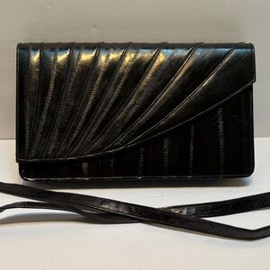 Vintage Eel Skin Leather Clutch/Shoulder Bag